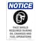 Signmission OSHA Notice Sign, Face Shield Required With Symbol, 24in X 18in Aluminum, 18" W, 24" H, Portrait OS-NS-A-1824-V-12390 - alternate 1